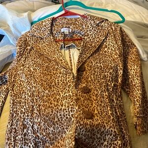 Animal print jacket.